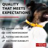 Yellow Ultra Soft Rolled Leather Dog Collar for Small Dogs 21-24 inch Neck Soft Padded Dog Collars for Medium Large Dogs